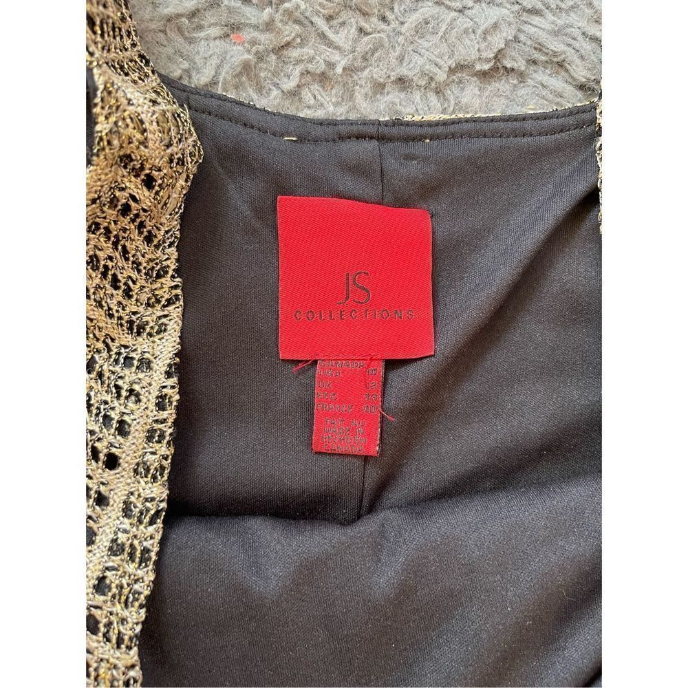 Js Collections Gold Metallic Threaded Blouse Size… - image 5